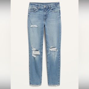 High-Waisted OG Straight Ripped Jeans Distressed and ripped